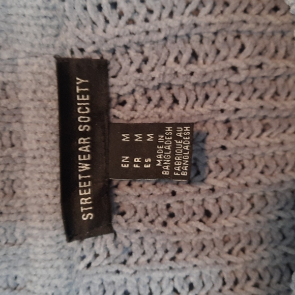 STREETWEAR SOCIETY Off the Shoulder, Cowl Neck, Crop Sweater Pullover - Picture 3 of 9